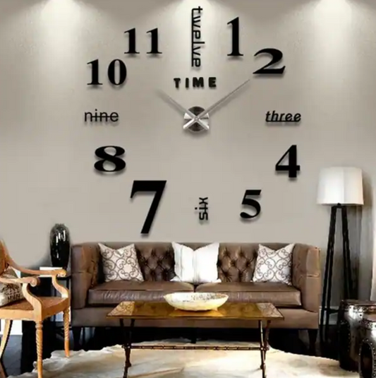 3D Wall Clock, Frameless Wall Clock DIY Wall Decoration