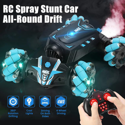 Stunt Car, 4WD 2.4GHz Remote Control Gesture Sensor Toy Cars, 360° Rotating Off Road Vehicle with Lights, Toy Cars for kids